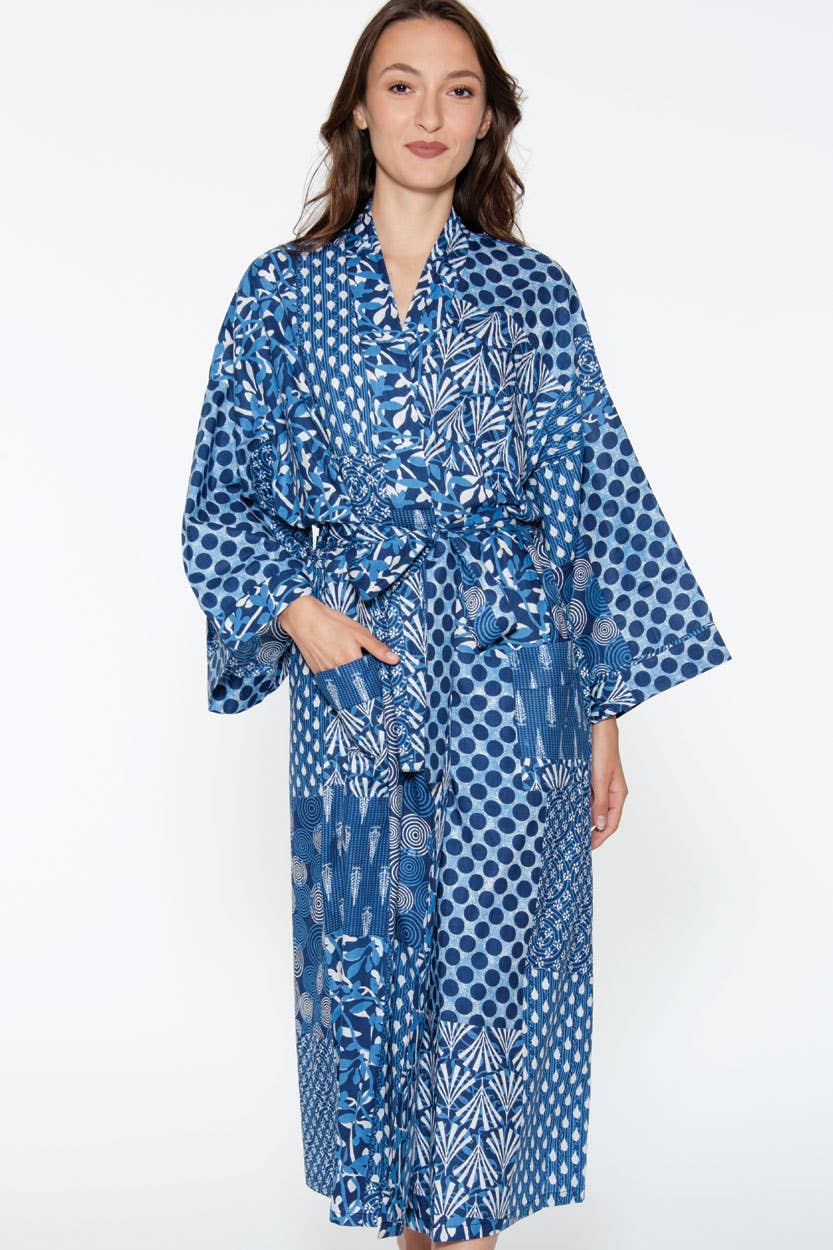 Kimono Robe | Black + Rose