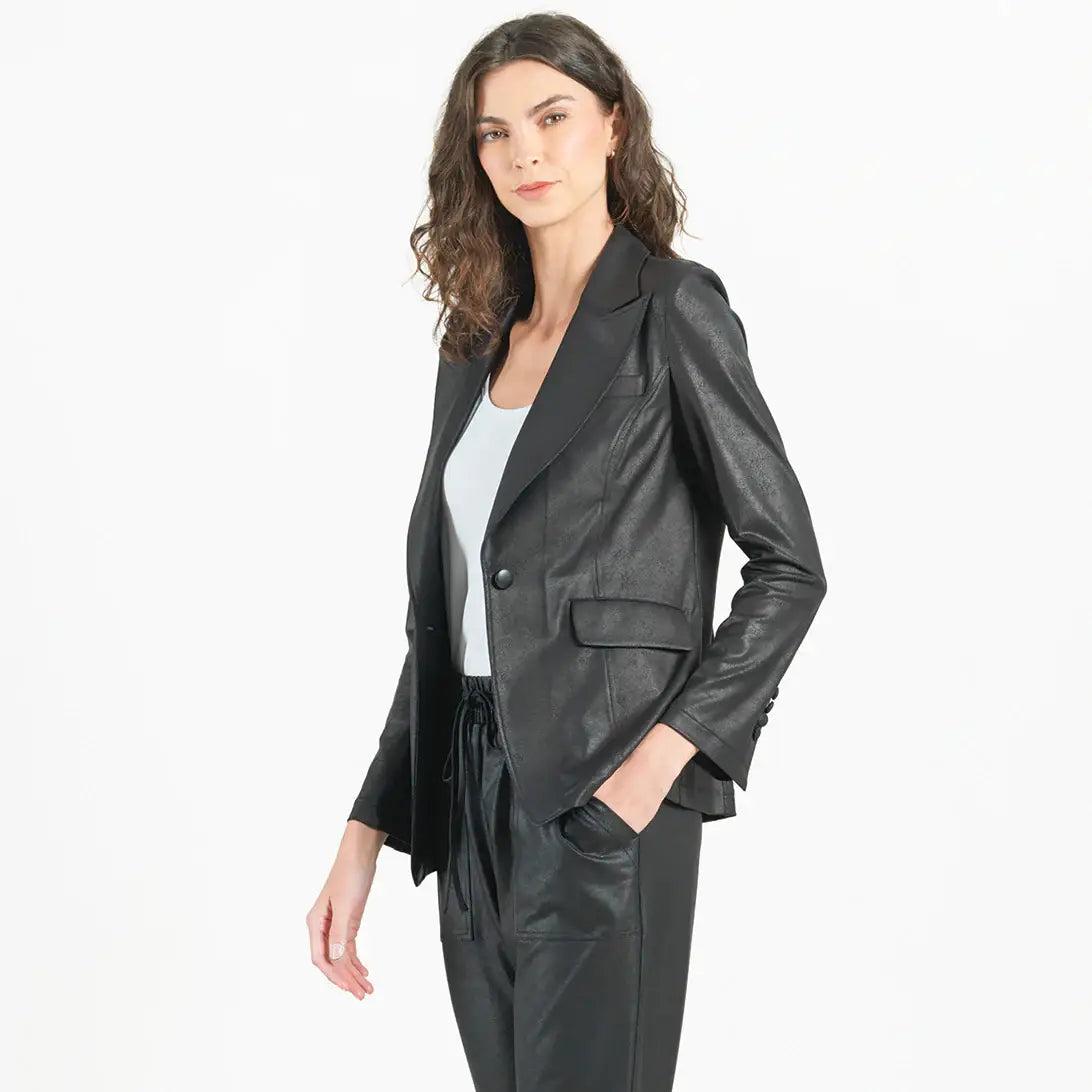 Liquid Leather™ Black Blazer | S