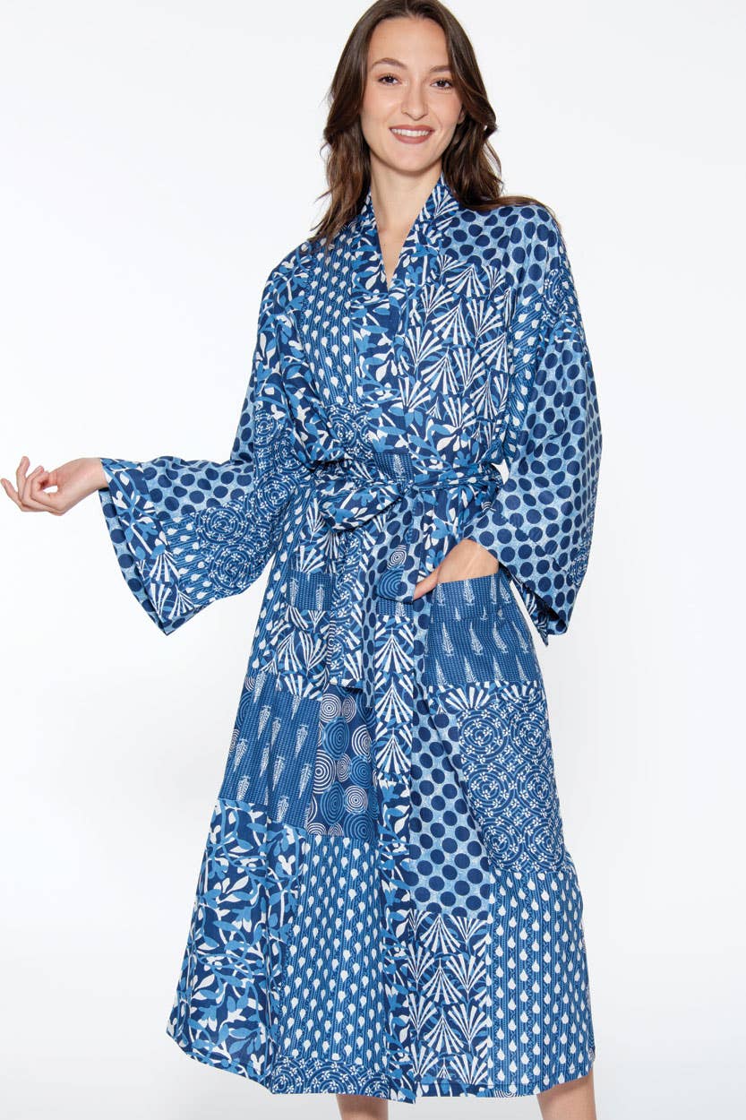 Kimono Robe | Black + Rose