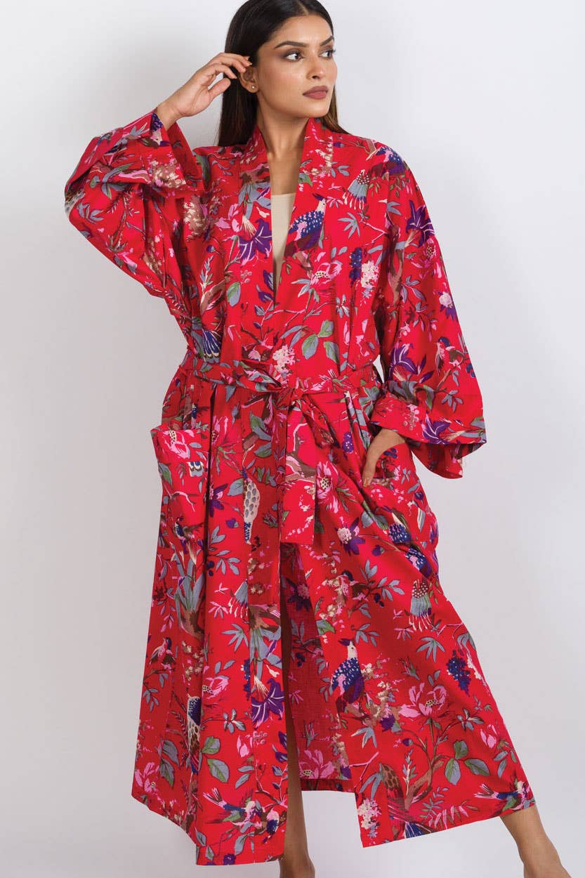 Kimono Robe | Black + Rose