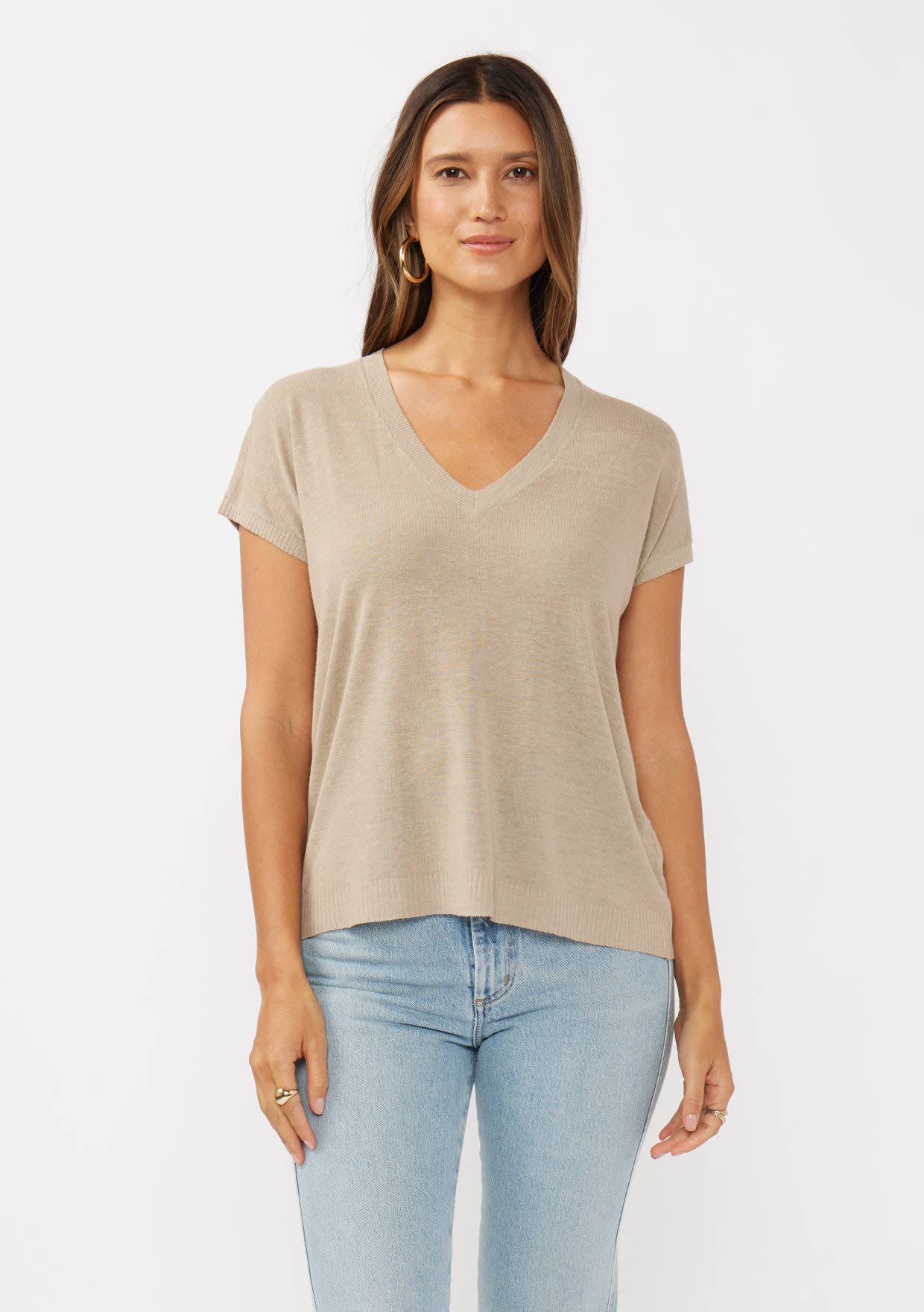 Lovestitch Taupe V-Neck