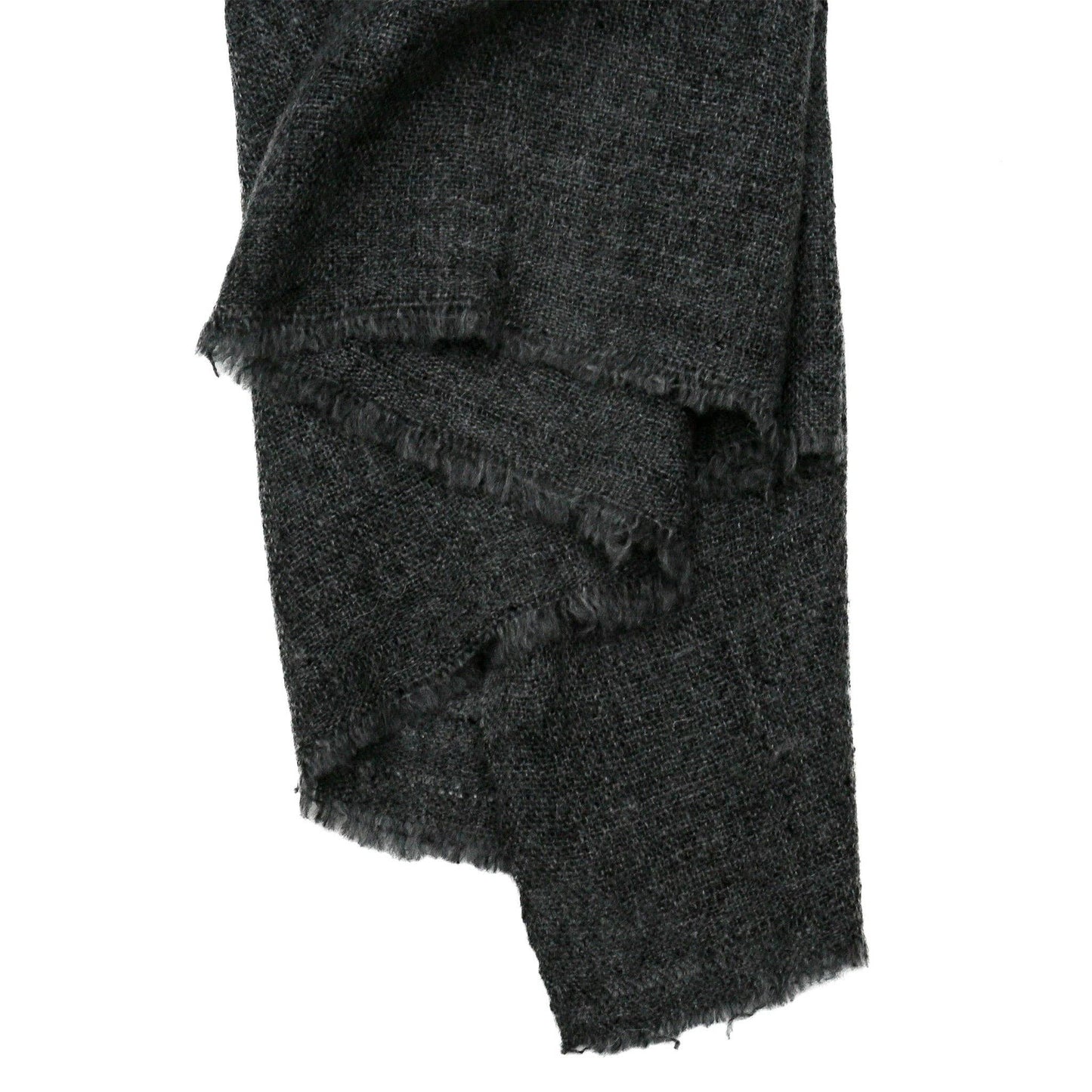 Graphite Dark Gray Oversized 100% Cashmere Scarf - Hand Dyed
