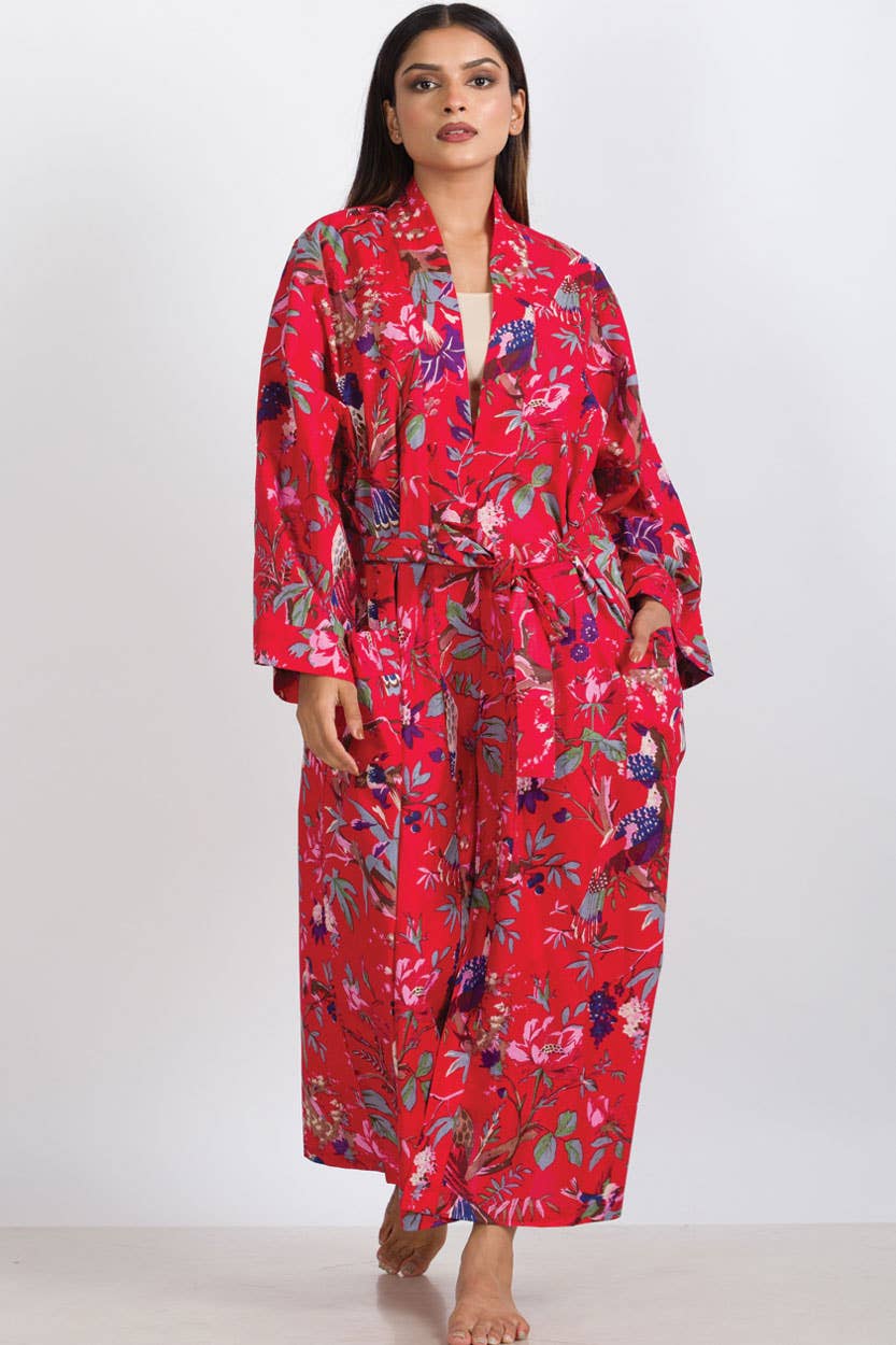 Kimono Robe | Black + Rose