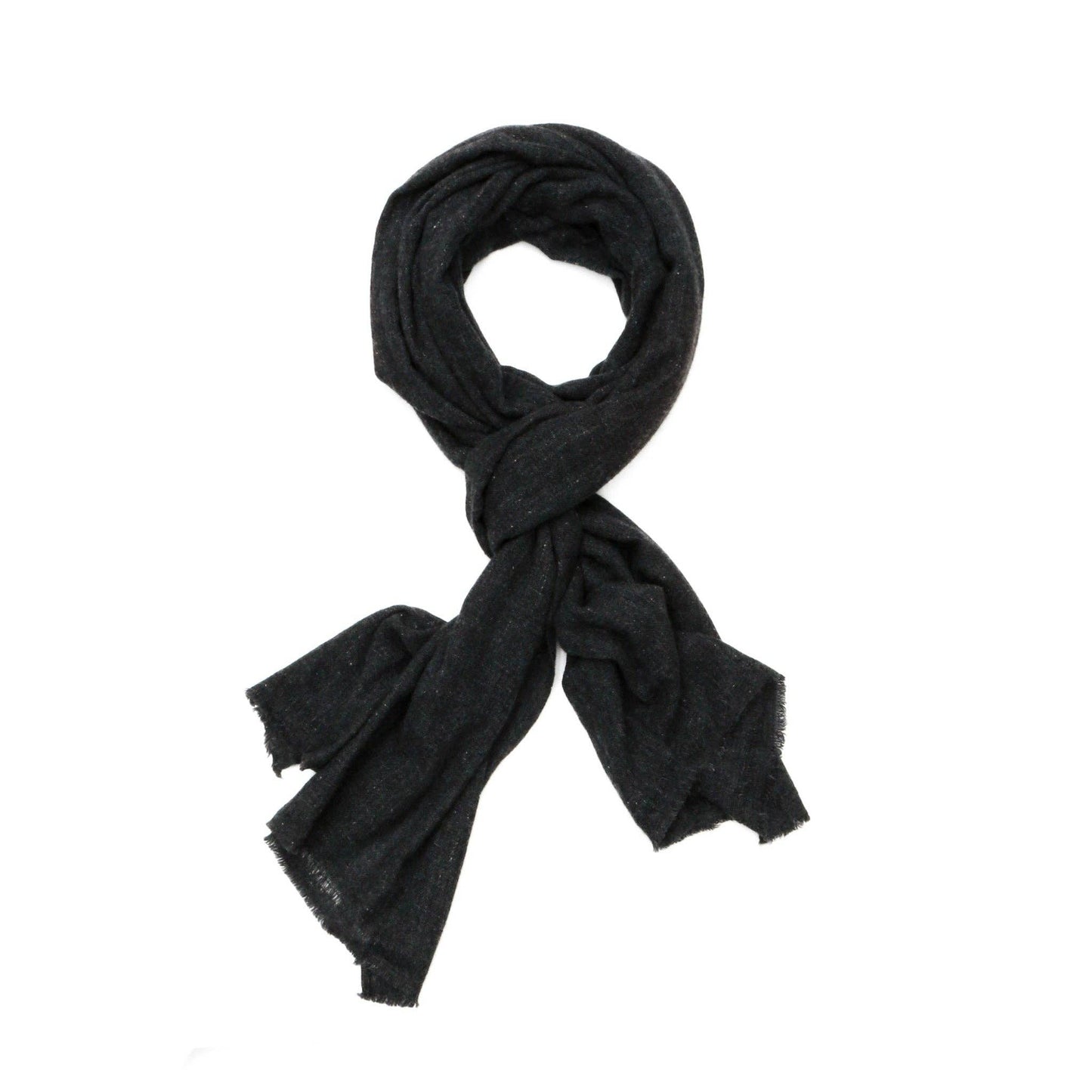Graphite Dark Gray Oversized 100% Cashmere Scarf - Hand Dyed