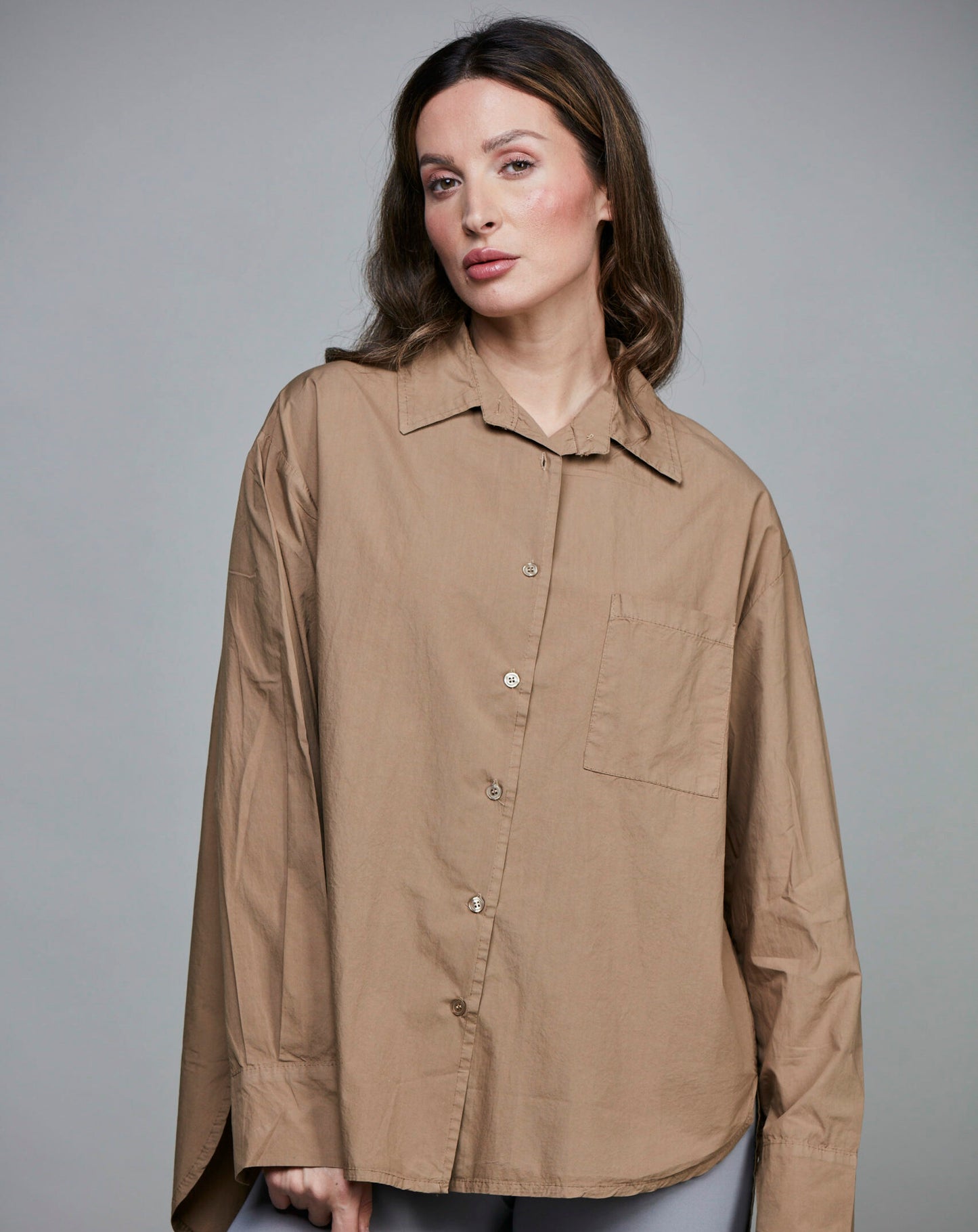 SixtyDays Boyfriend Short Shirt | Tobacco